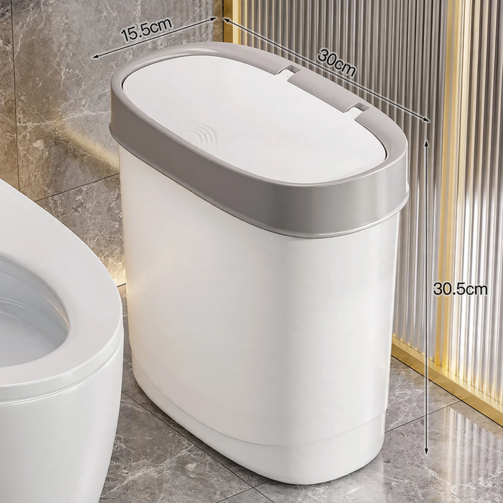 Waste bin, oval, with lid, 12 L