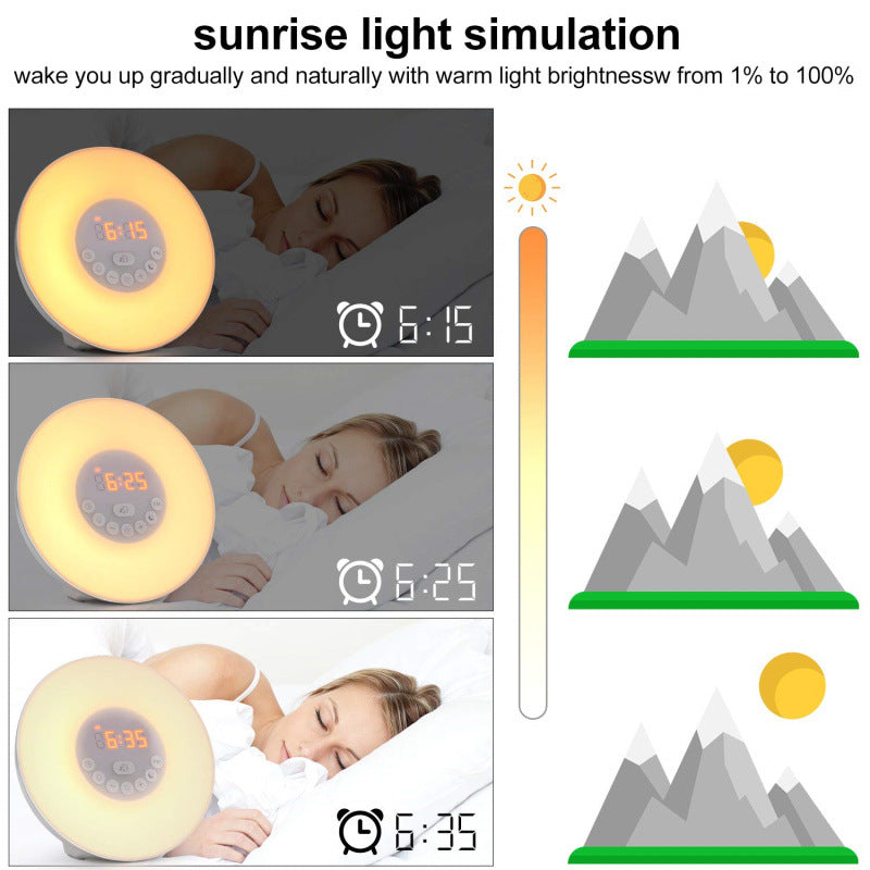 LED Sunrise Alarm Clock with FM Radio