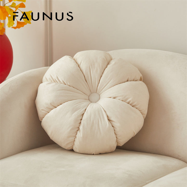 Round plush seat cushion with foldable design, 35×35 cm
