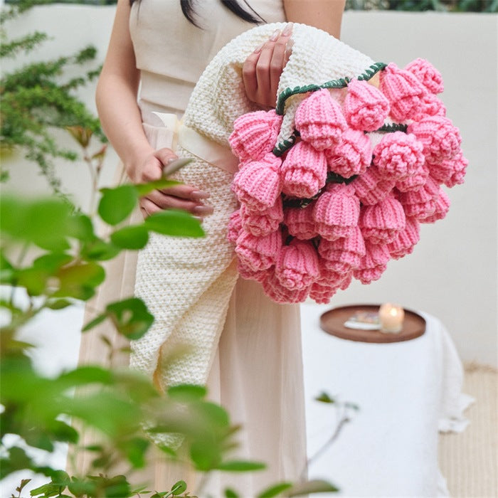 Chenille-blanket, flower-shaped, decorative