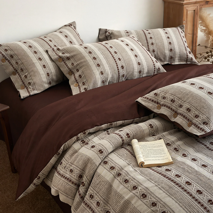 Pure cotton bedding set, high density, Wabi-Sabi style