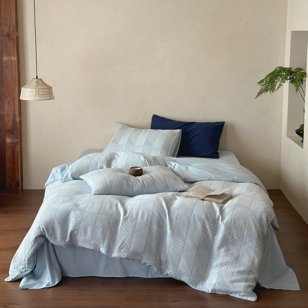 Cotton bedding set, double gauze with jacquard pattern