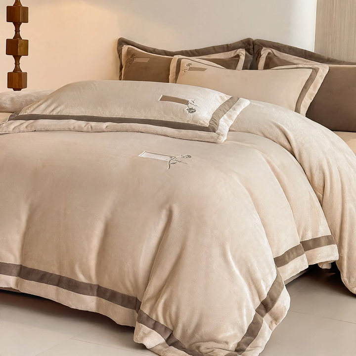 Milk fiber bedding set, 4-piece, premium