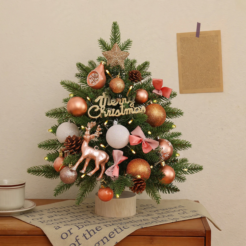 Compact PE Christmas tree with decoration set