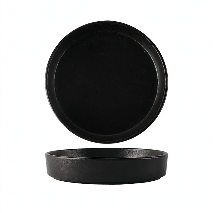 Stainless steel plate, round, 17–23 cm