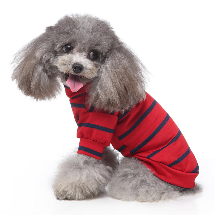 High-collar sweatshirt for dogs, stripes, polyester-cotton