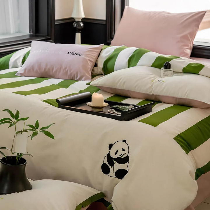 Cotton bedding set, brushed, with cartoon embroidery