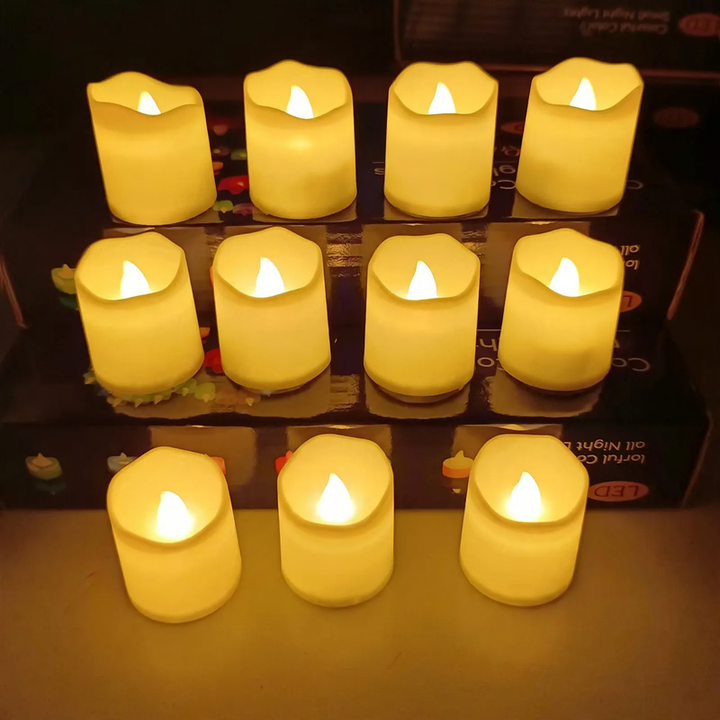 LED candle light with wave edge, PP plastic