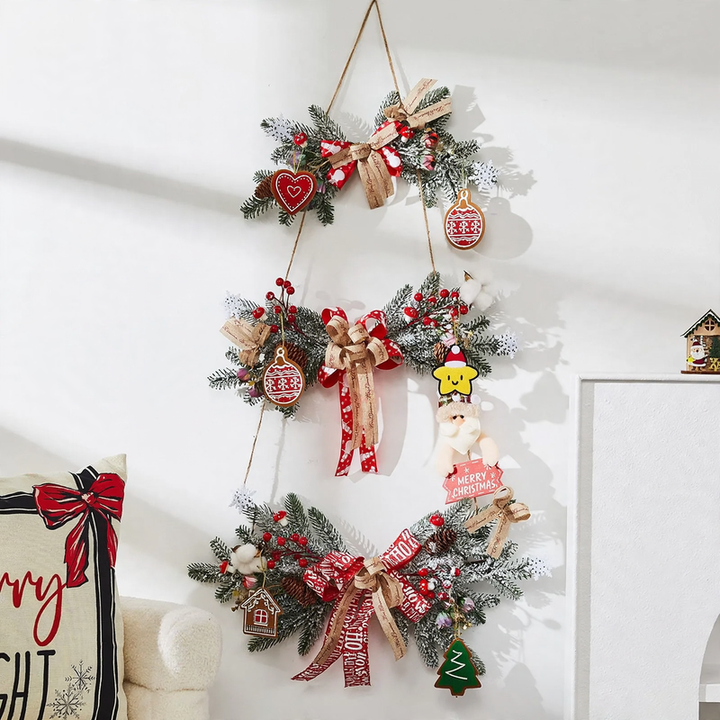 Christmas wreath with natural elements, European style