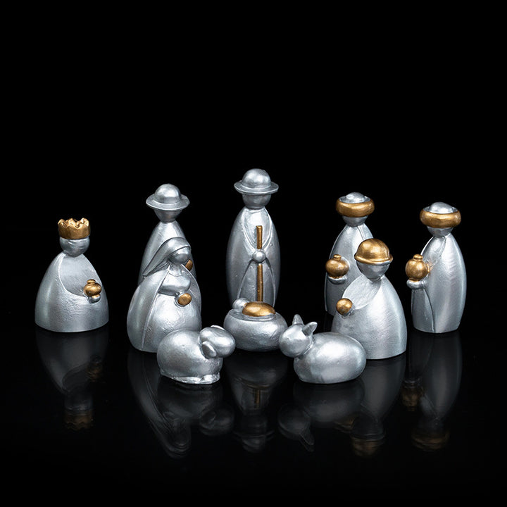Nativity figures set made of resin