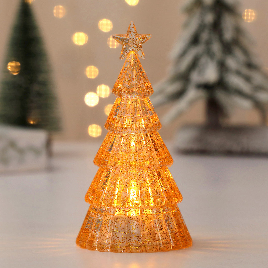 Illuminated mini Christmas tree as table decoration