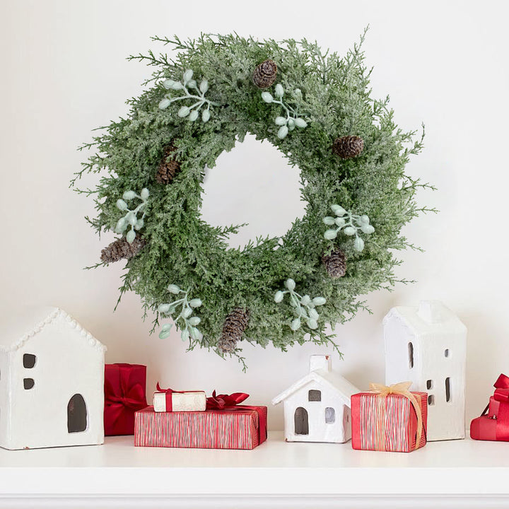 Christmas wreath with pine cones