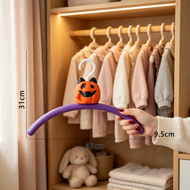 Plastic coat hanger with Halloween design