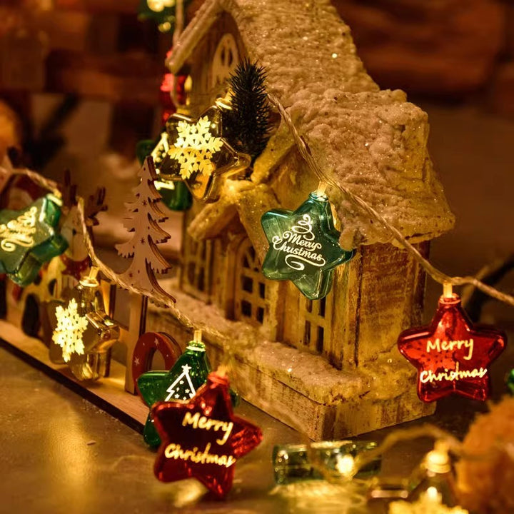 LED Christmas string lights, various designs