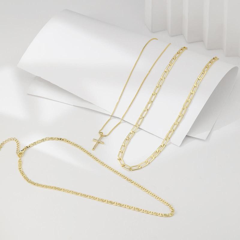 BowLift | 3pc 14k Layered Cross Necklace Stack