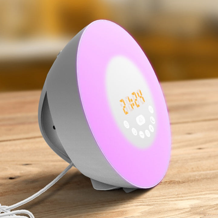 Multifunctional LED alarm clock with sunrise and sunset simulation