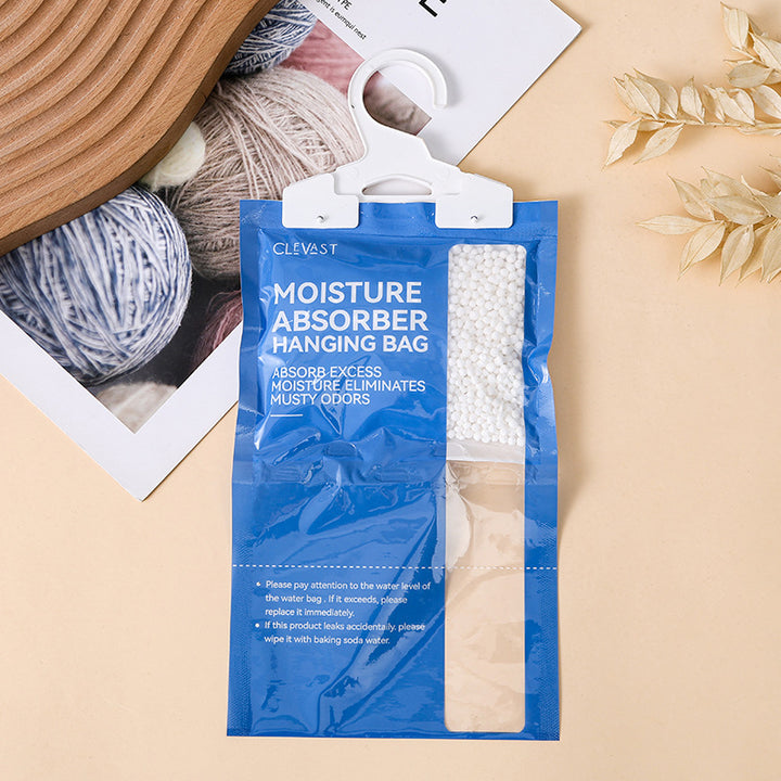 Hanging dehumidifier bag for the household
