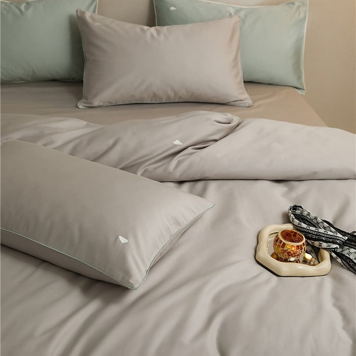 Cotton bed linen set, embroidered