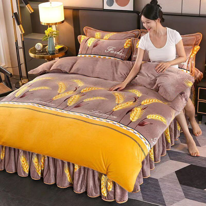 Duvet cover, milk fiber, double-sided, floral pattern