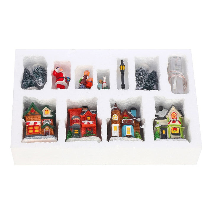 Illuminated Christmas Village Set, 10-piece