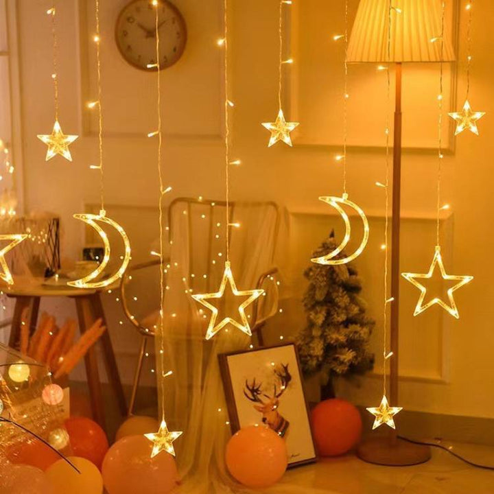 LED Curtain String Lights with Stars
