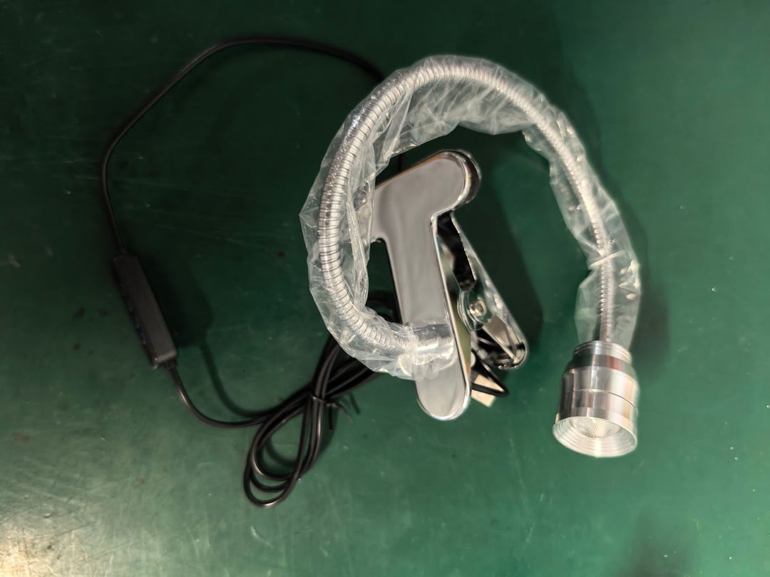USB Clamp Lamp with Flexible Metal Gooseneck