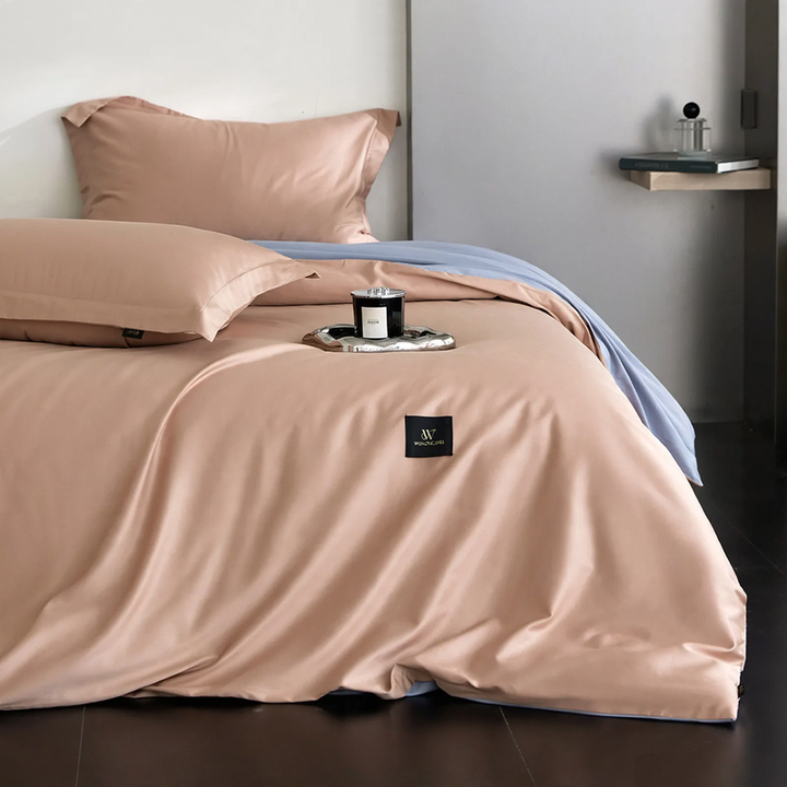 Cotton bedding set, 4-piece, satin shine