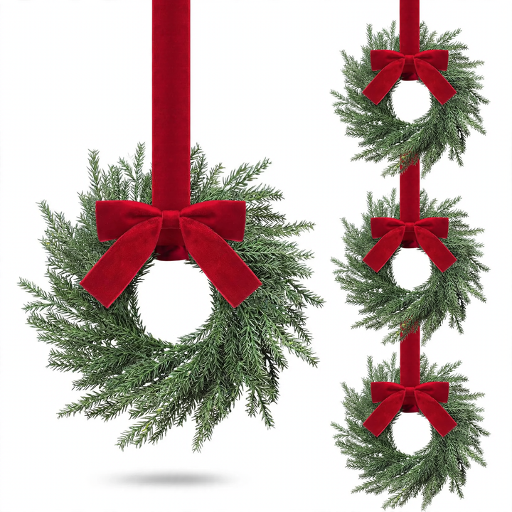 Christmas wreath with ribbon, 25 cm