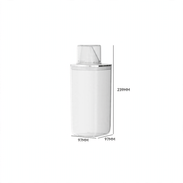 Plastic storage container, square, 0.6–2 L