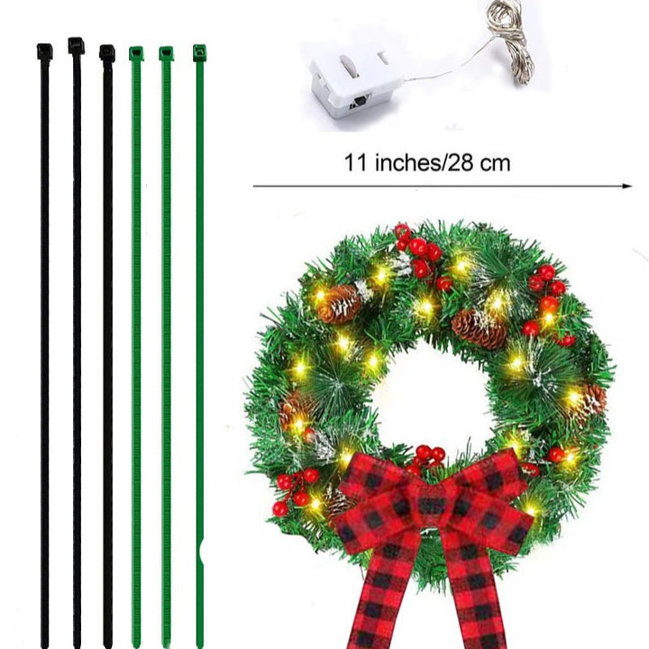Illuminated Christmas wreath for cars, 28 cm