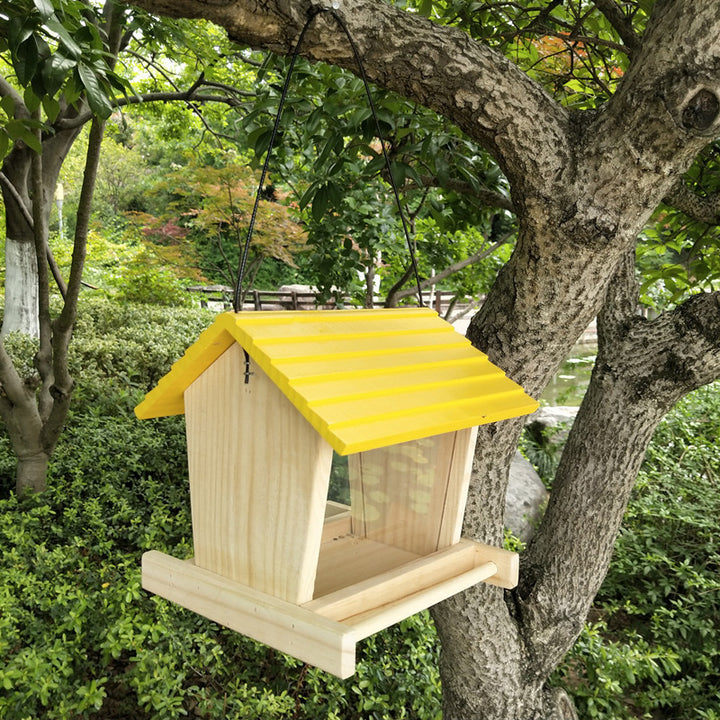 Hanging wooden birdhouse for garden and balcony