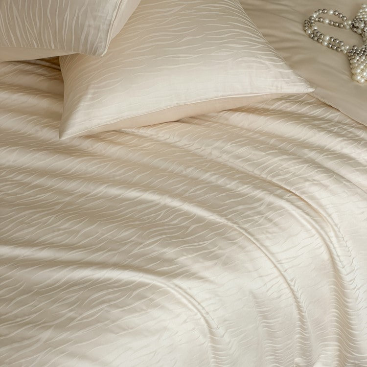 Lyocell bedding set, 4-piece, satin jacquard