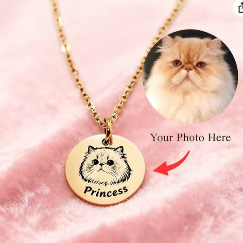Stainless steel pendant necklace with laser engraving