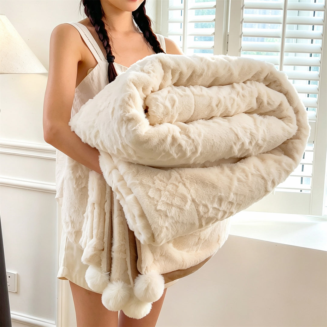 Wool blanket made of milk fiber, check pattern, 100×150 cm