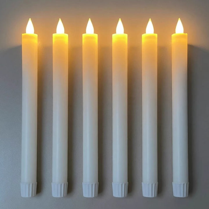 LED Taper Candles Set, 6 pieces, with remote control