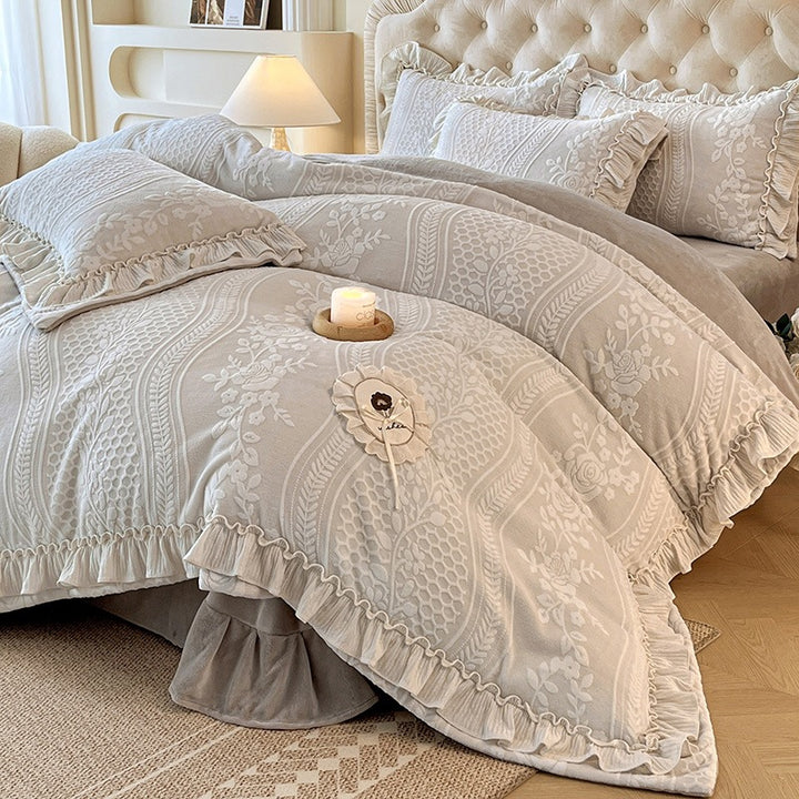 Milk fiber bedding set, 4-piece, for winter