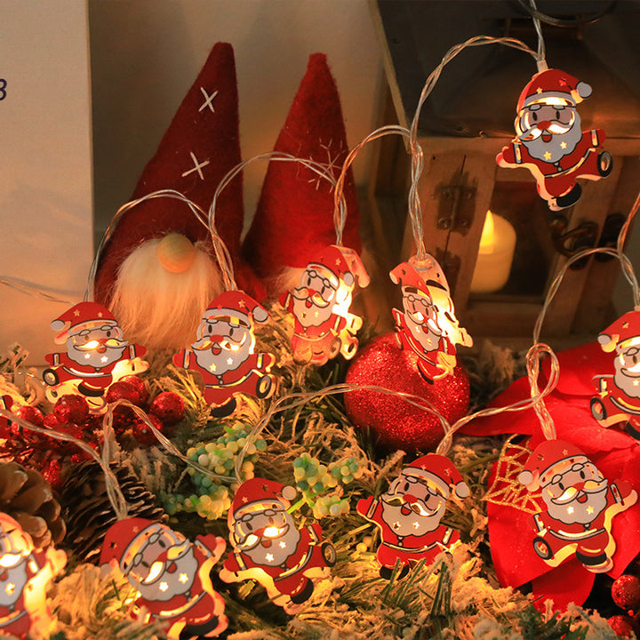 Decorative LED string lights with iron elements