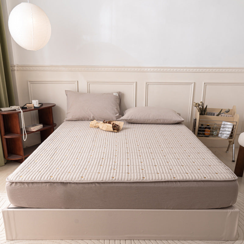 Cotton fitted sheet with protective layer, 180×200 cm