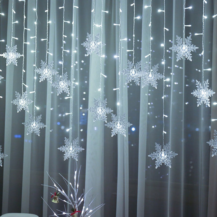LED Snowflake Curtain Lights