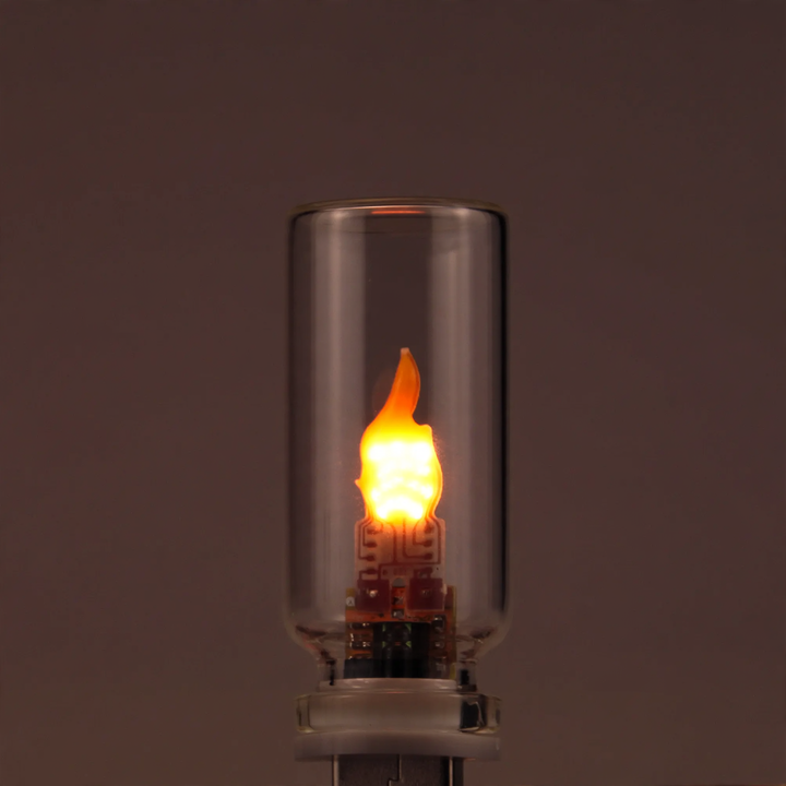 LED flame light with remote control and timer