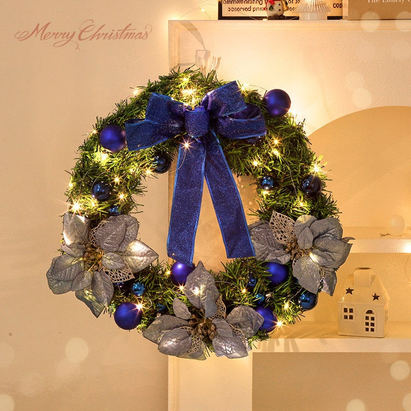 Decorative Christmas wreath made of silk flowers