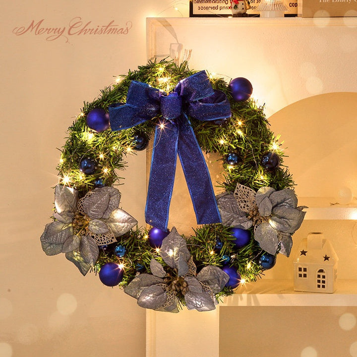 Decorative Christmas wreath made of silk flowers