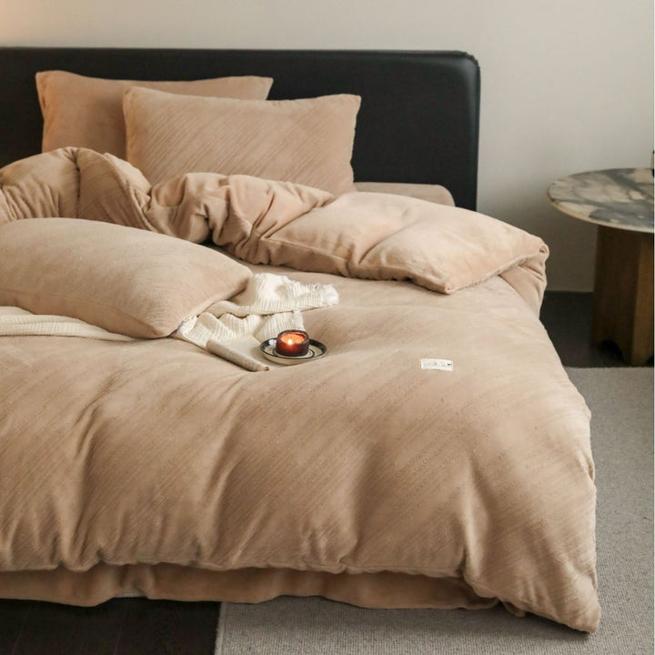 Milk fiber bedding set with 3D flower pattern