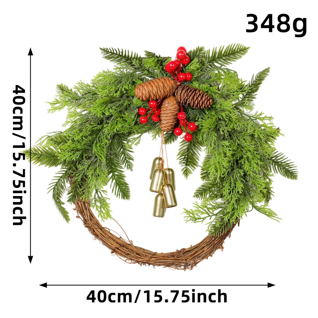 Christmas wreath with bells in country house style