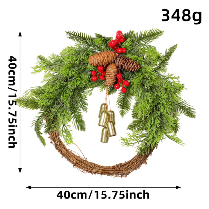 Christmas wreath with bells in country house style