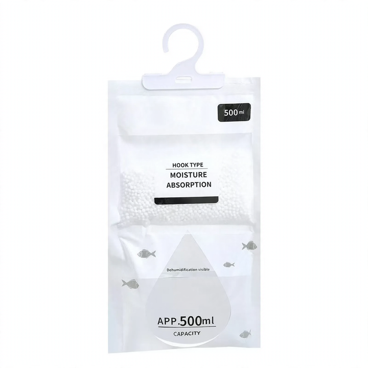 Hanging dehumidifier with calcium chloride