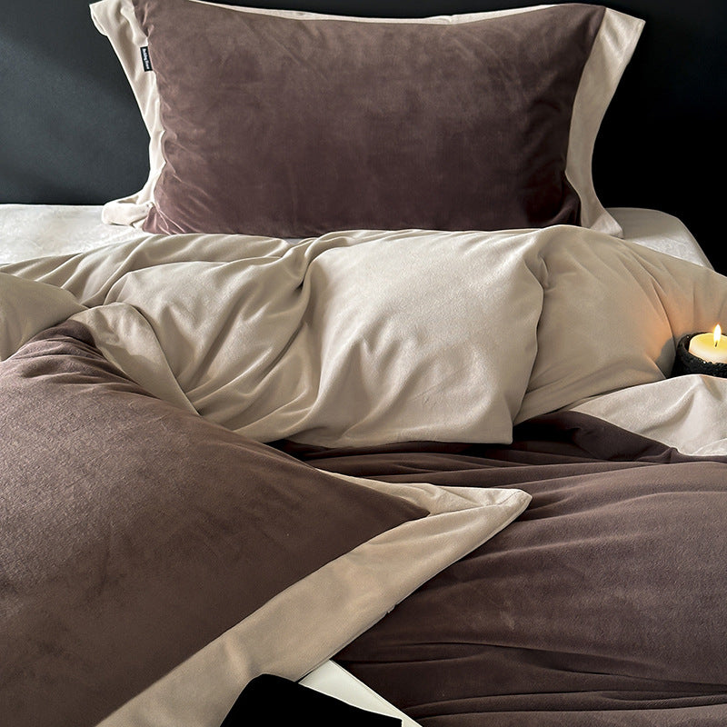 Milk fiber bedding, two-color, winter warmth