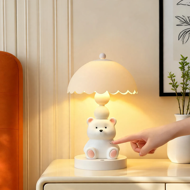 White Bear Table Lamp, Nightstand Lamp
