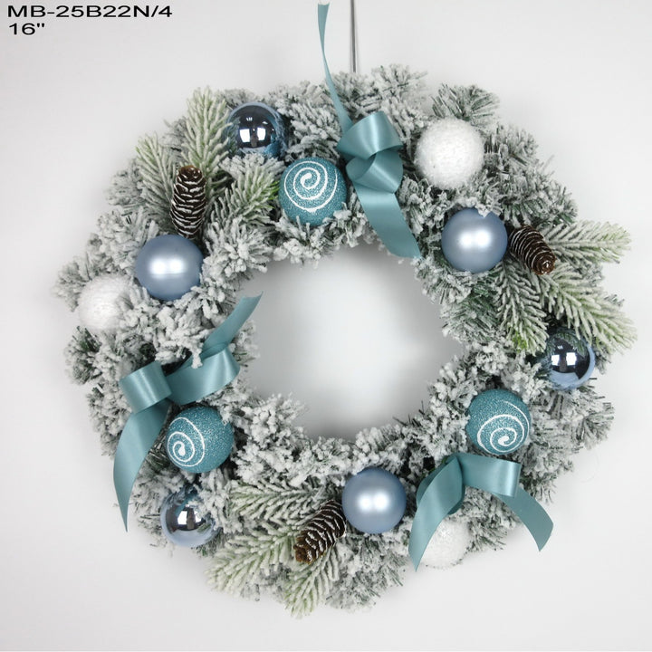 Flocked Christmas wreath, 30 or 40 cm, handcrafted
