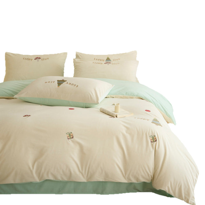 Winter bedding set, milk fleece, geometric pattern